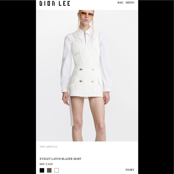 2022 Dion Lee EYELET LATCH BLAZER Skirt - Picture 1 of 9